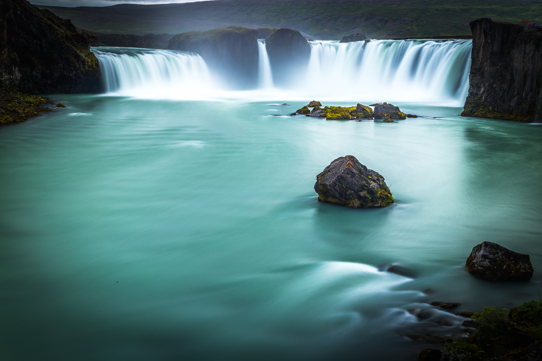Godafoss, or waterfall of the Gods, is located on the Diamond circle in Iceland