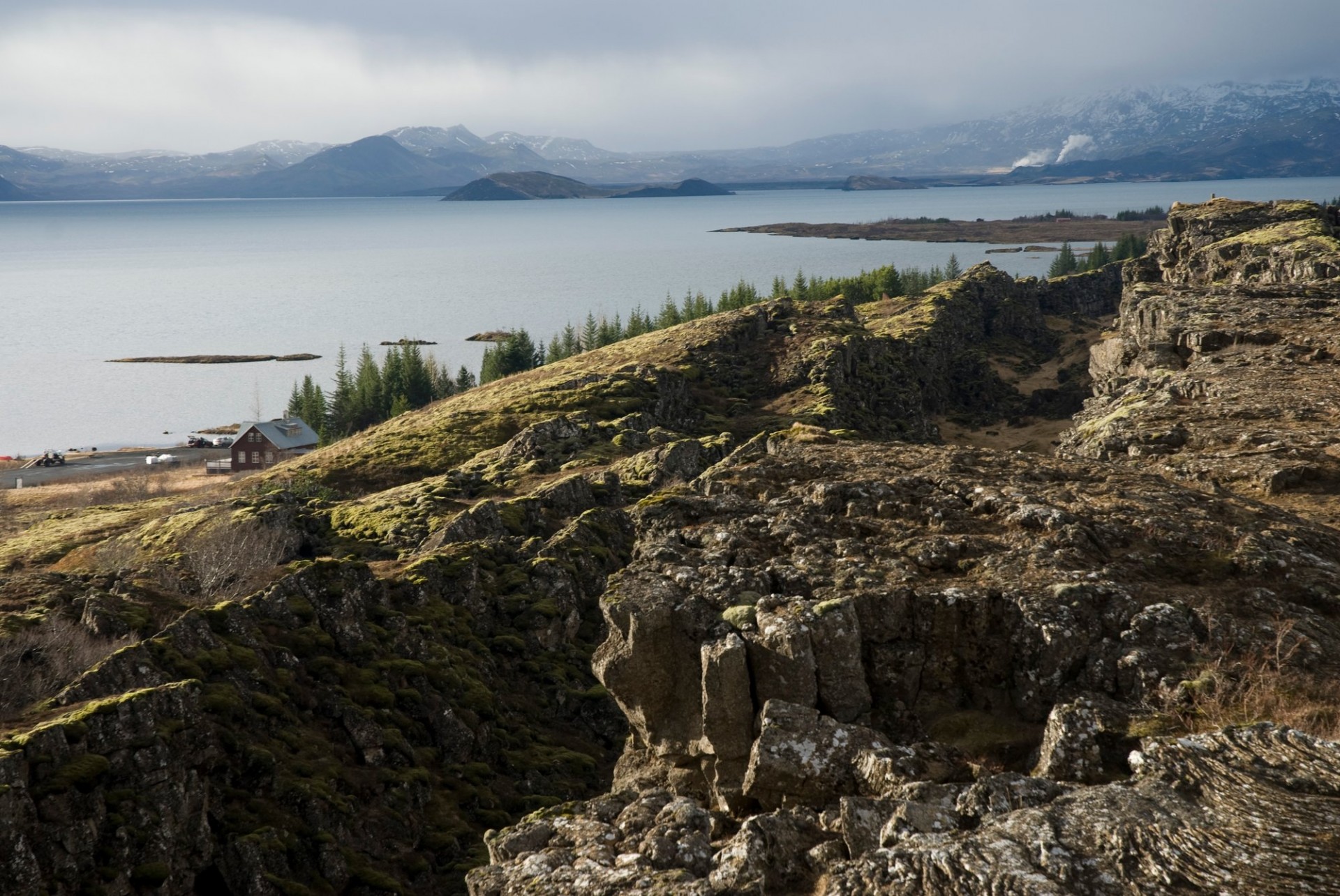 Lake Thingvallavatn at Thingvellir National Park in Iceland