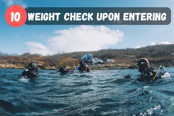 Your guide will check your weights upon entering the Silfra fissure.