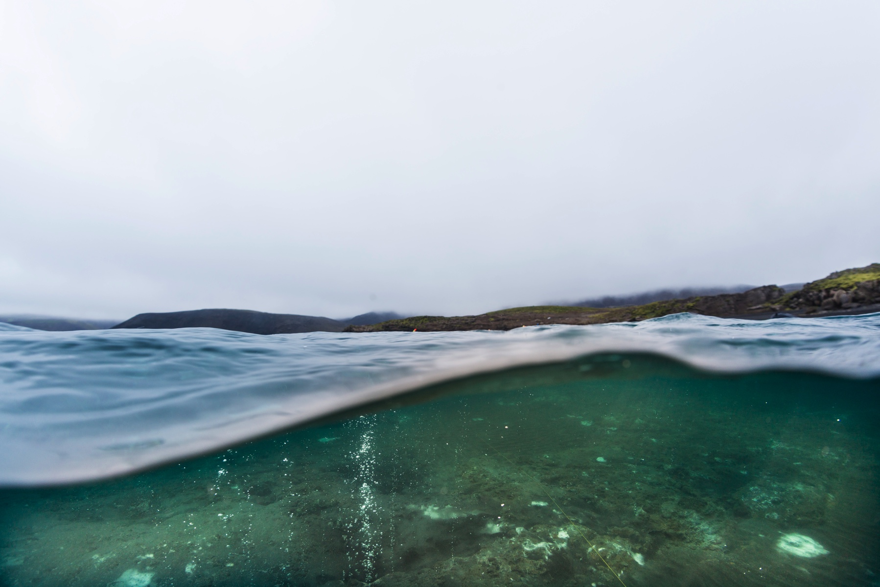 Lake Kleifarvatn underwater geothermal area in Reykjanes, Iceland