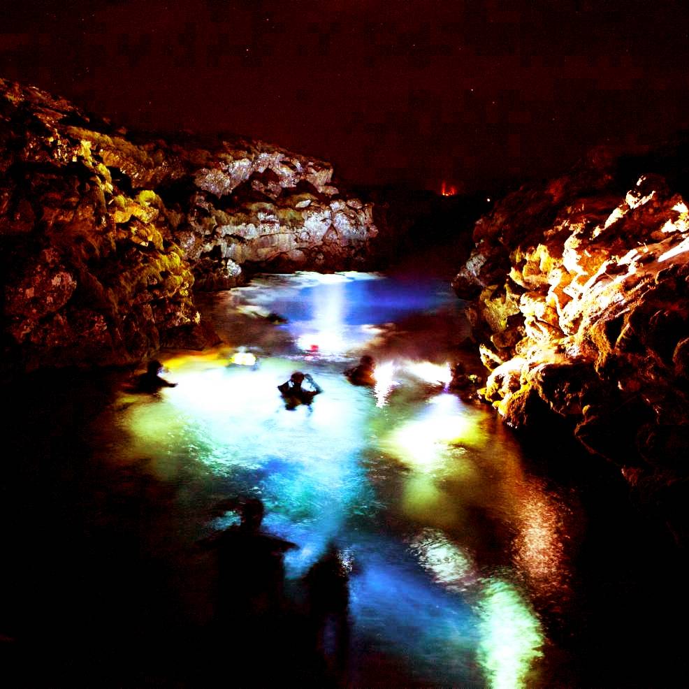 Colorful night dive in Silfra night-dive-in-silfra-iceland