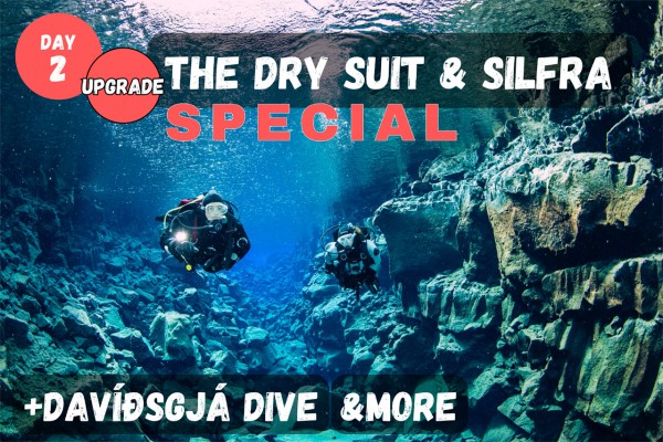 Upgrade to the Dry Suit & Silfra Special and dive Davíðsgjá after your Silfra dive.
