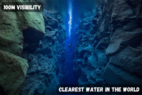 Silfra is one of the cleanest and clearest bodies of water in the world.