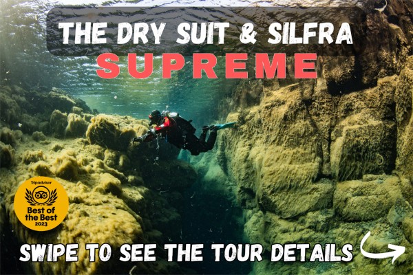 Swipe to view the tour details for the Dry Suit & Silfra Supreme.