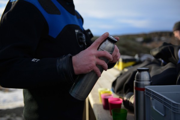 Hot chocolate and cookies after DIVE.IS tour in Iceland