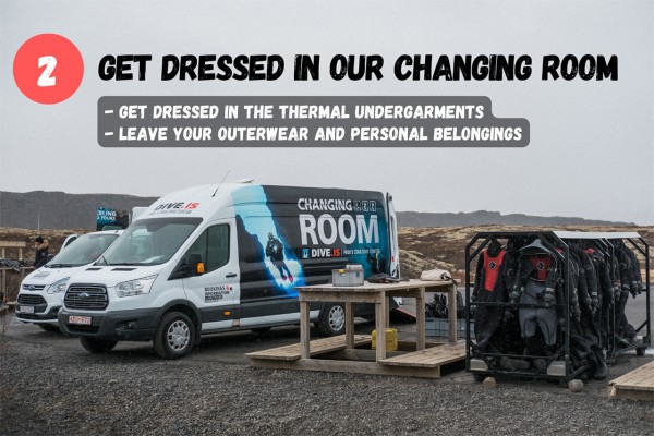 You can get dressed into the thermal undergarment and leave your belongings in our changing van.
