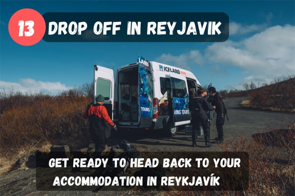 Head back to Reykjavík in the drop off van.