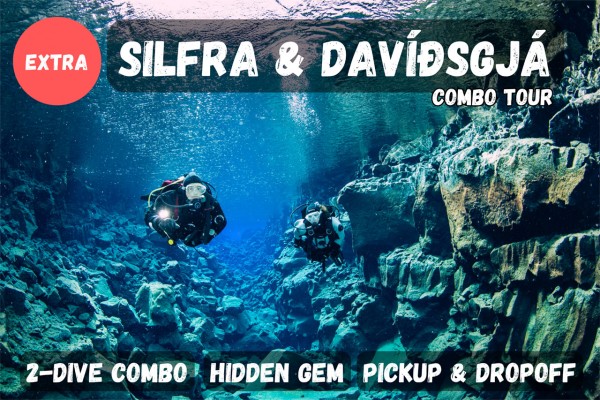 Upgrade your booking to a Silfra & Davíðsgjá diving combo.