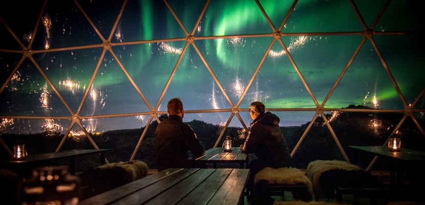 Waiting for the Northern Lights at the Aurora Basecamp lounge
