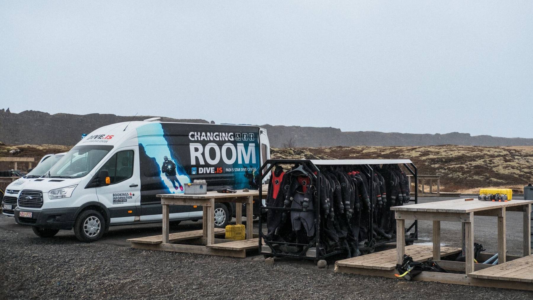 The one & only DIVE.IS Changing Room for happy divers & snorkelers Changing Room at Silfra, Iceland